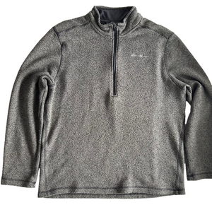 Eddie Bauer Men Grey Size Large 1/2 Zip Fleece Pullover Lightweight Mock Neck